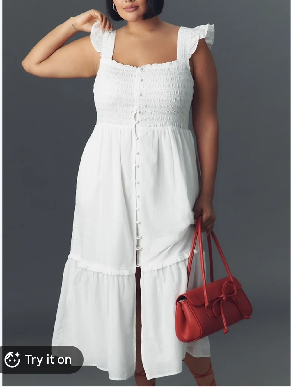 By Anthropologie The Peregrine Square-Neck Midi Dress Size 1X